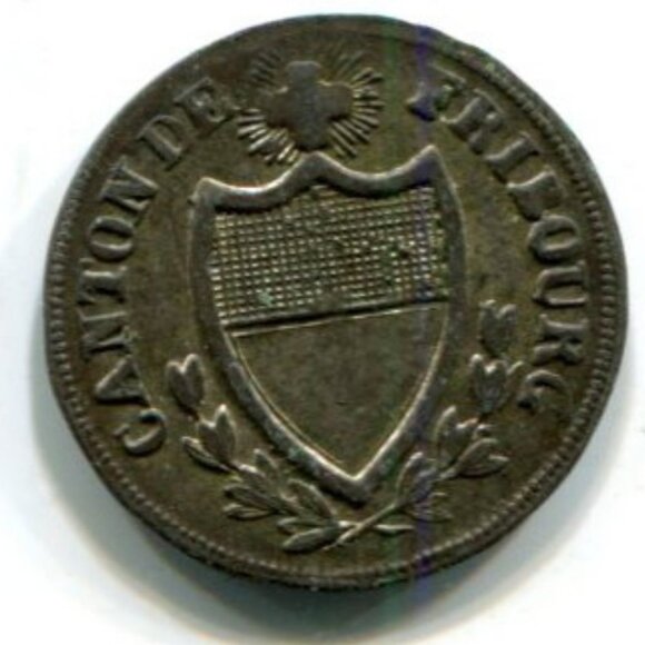 1846 Canton Fribourg (Switzerland) 2 1/2 Rappen Coin (b718-63) - Picture 2 of 2